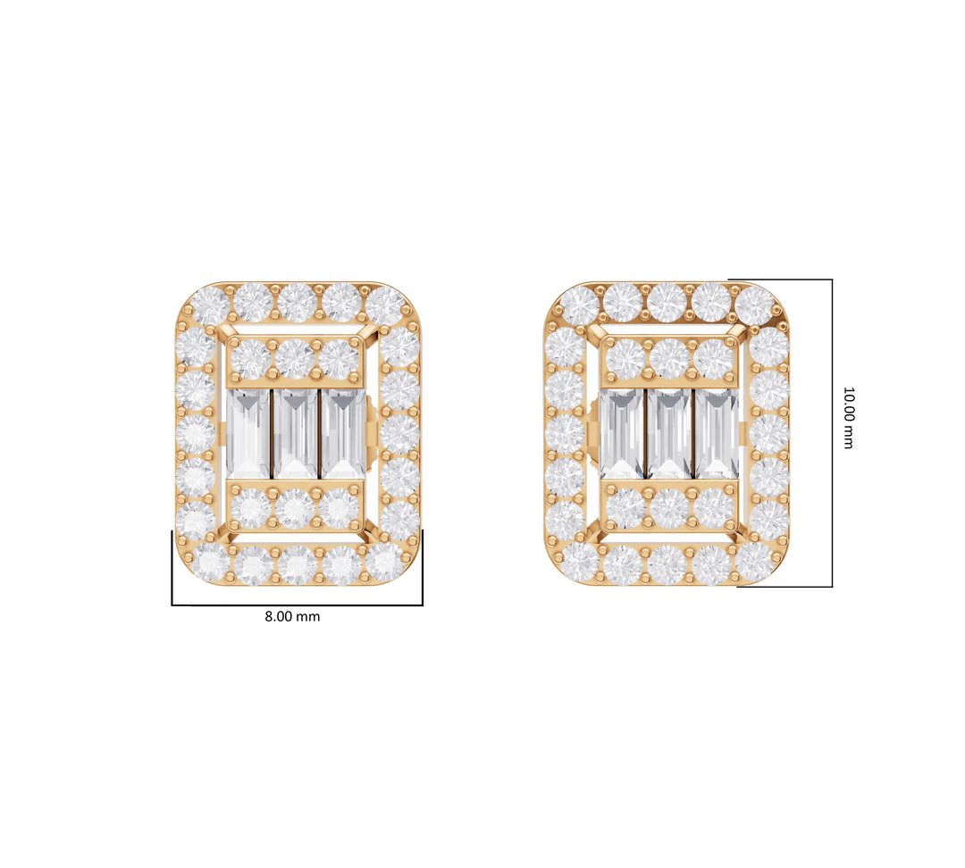 0.94 ct Lab-Grown Diamond Architectural Stud Earrings