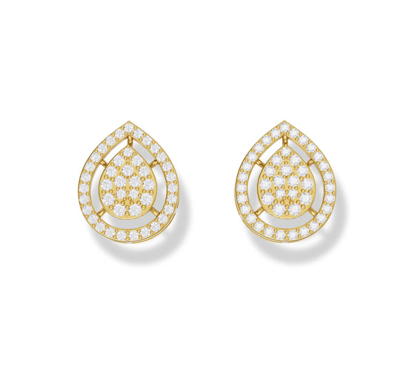 0.606 ct Lab-Grown Diamond Round Cluster Halo Earrings