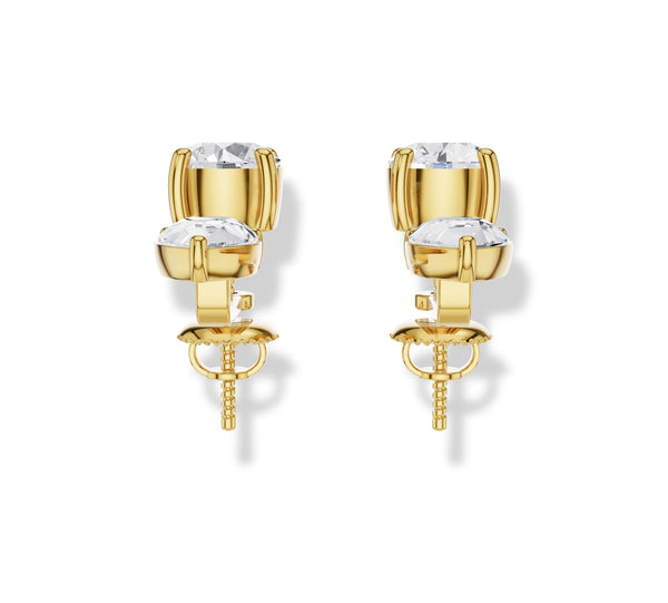 2.333 ct Lab-Grown Diamond Round & Pear Two-in-One Earrings