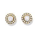 0.681 ct Lab-Grown Diamond Round White Gold Halo Studs
