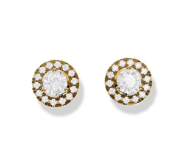 0.681 ct Lab-Grown Diamond Round White Gold Halo Studs