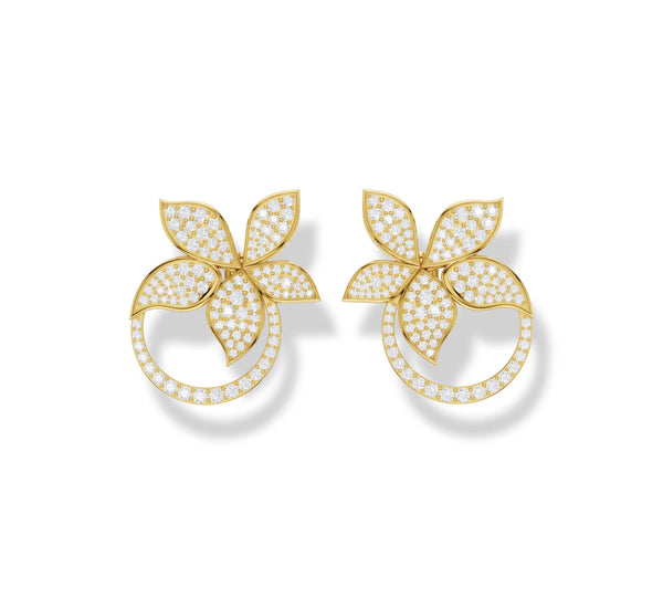 0.754 ct Lab-Grown Diamond Round Rose Gold Pendant Set Earrings