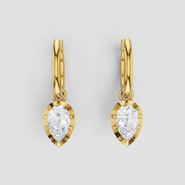 1.48 ct Lab-Grown Diamond Pear Rose Gold Gypset Hoop Earrings