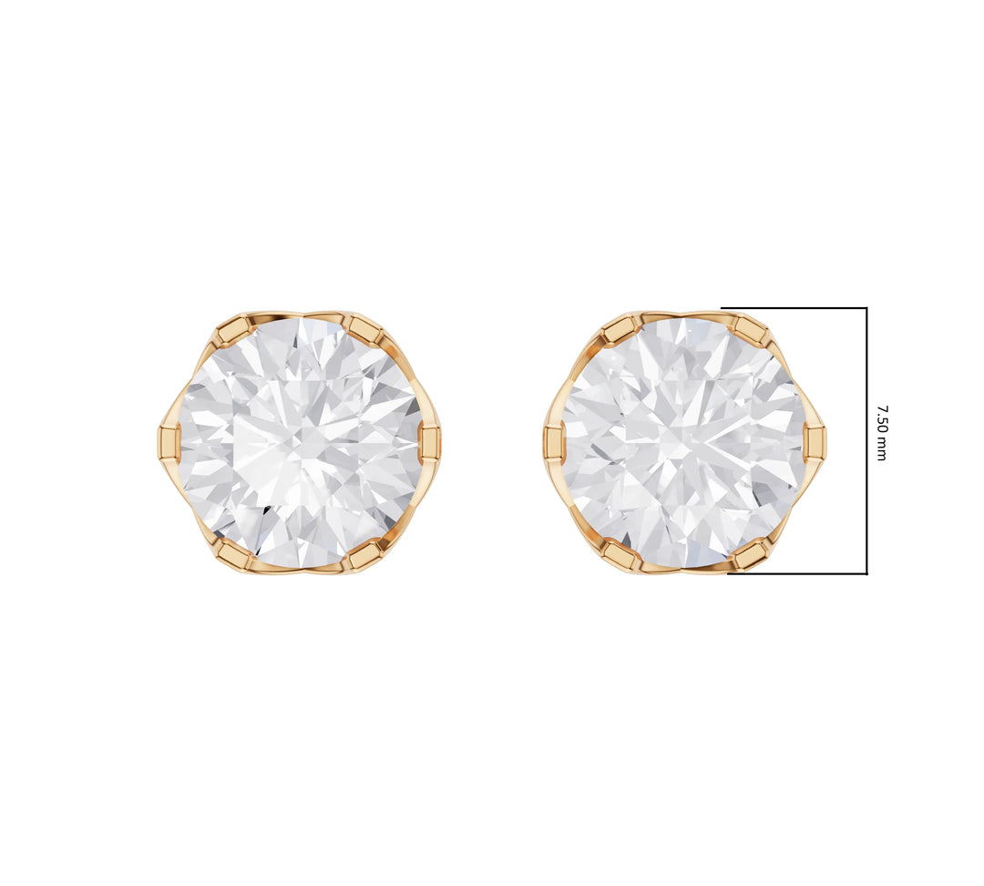 2.00 ct Lab-Grown Diamond Classic Round Solitaire Earrings