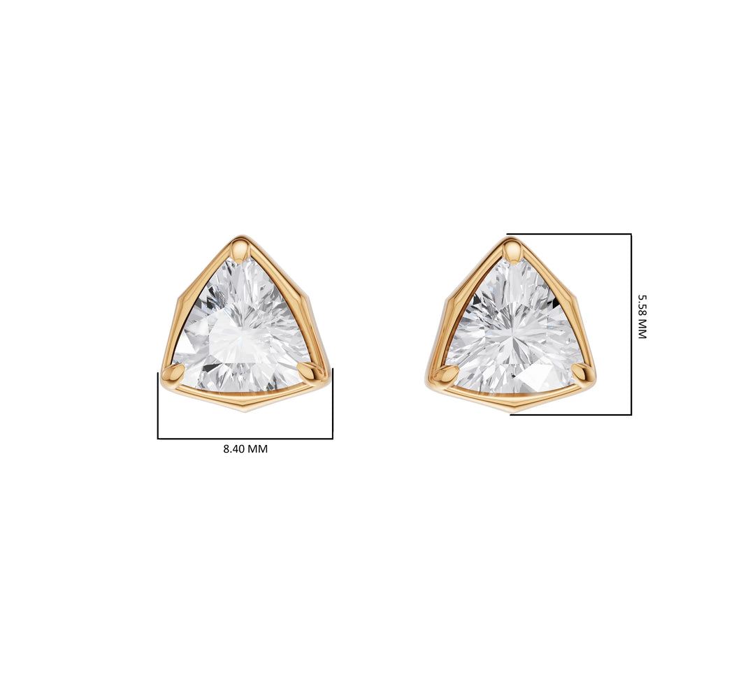 2.03 ct Lab-Grown Diamond Geometric Trillion Solitaire Earrings
