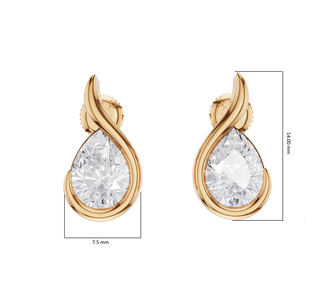 2.00 ct Lab-Grown Diamond Teardrop Pear Solitaire Earrings
