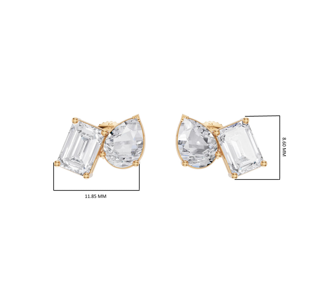 2.55 ct Lab-Grown Diamond Regal Pear & Emerald Drop Earrings