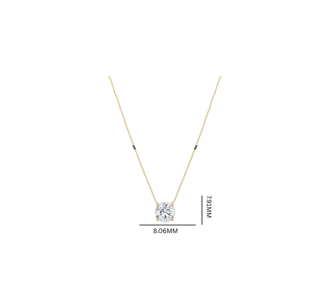 1.85 ct lab grown everlight solitaire mangalsutra
