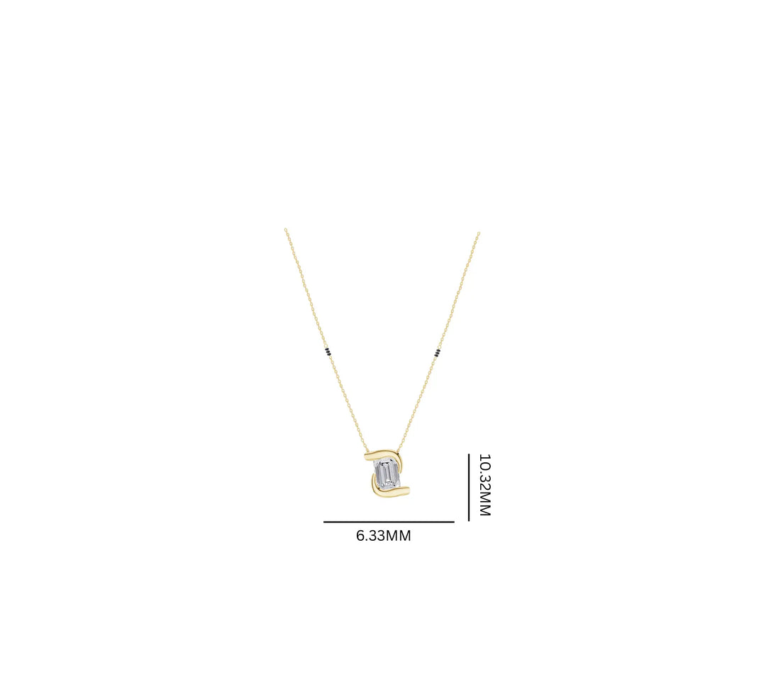 Emerald Solitaire 1.01 ct lab grown Mangalsutra