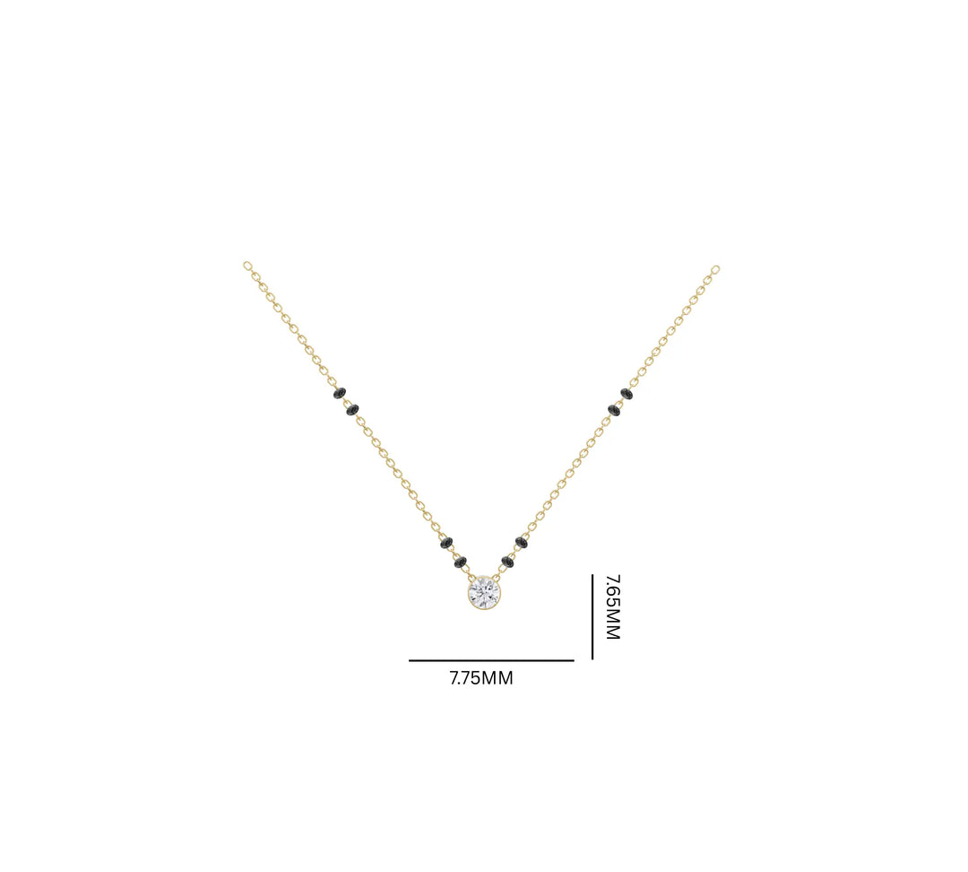 Classic Round Solitaire 1.37 ct lab grown Mangalsutra