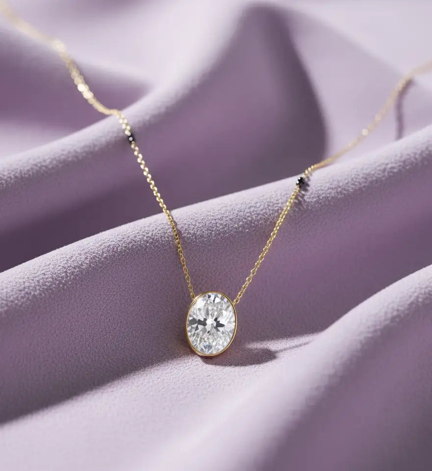 Oval Solitaire 1.43 ct lab grown Mangalsutra