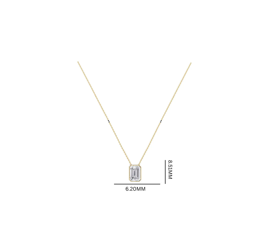 Grand Emerald 1.57 ct lab grown Solitaire Mangalsutra