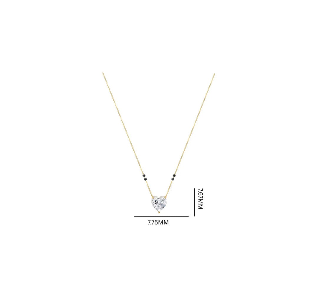 Heart Solitaire 1.67 ct lab grown Mangalsutra