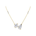 1.8 ct lab grown round and pear shape toi et moi solitaire mangalsutra