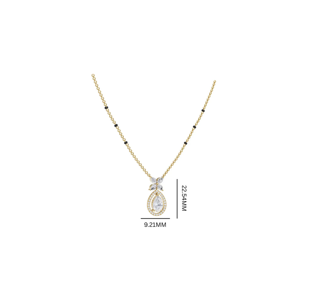 1.79 ct lab grown Floral Marquise Pear Mangalsutra