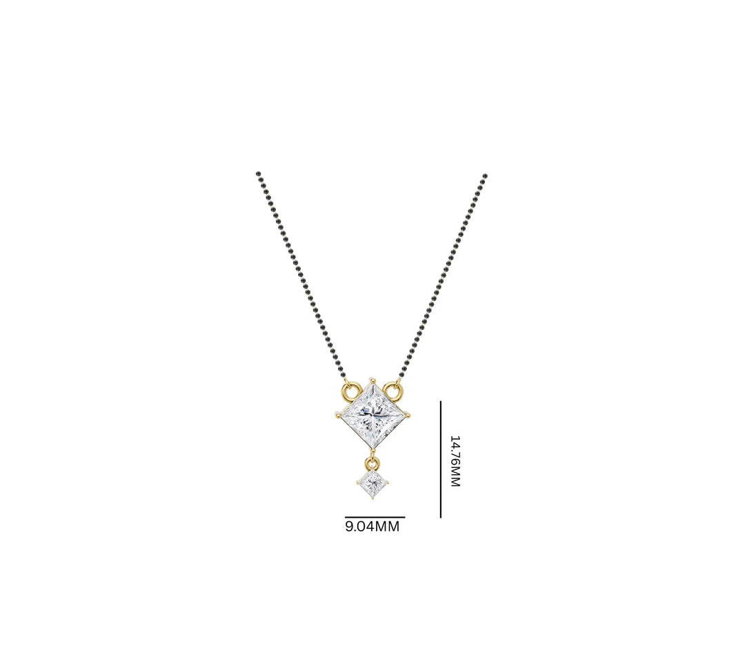 Princess Duo 1.18 ct lab grown Diamond Mangalsutra