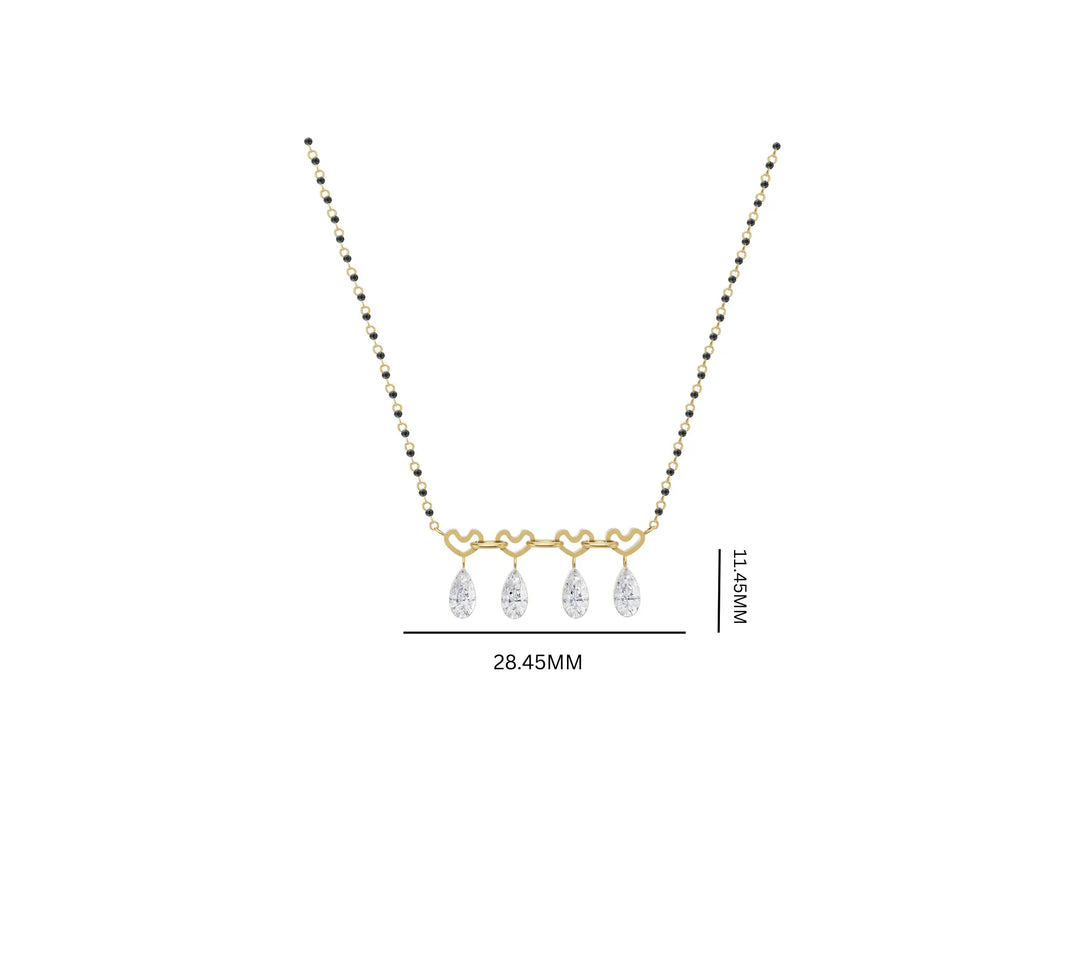 Pear Quartet 1.09 ct lab grown Diamond Mangalsutra
