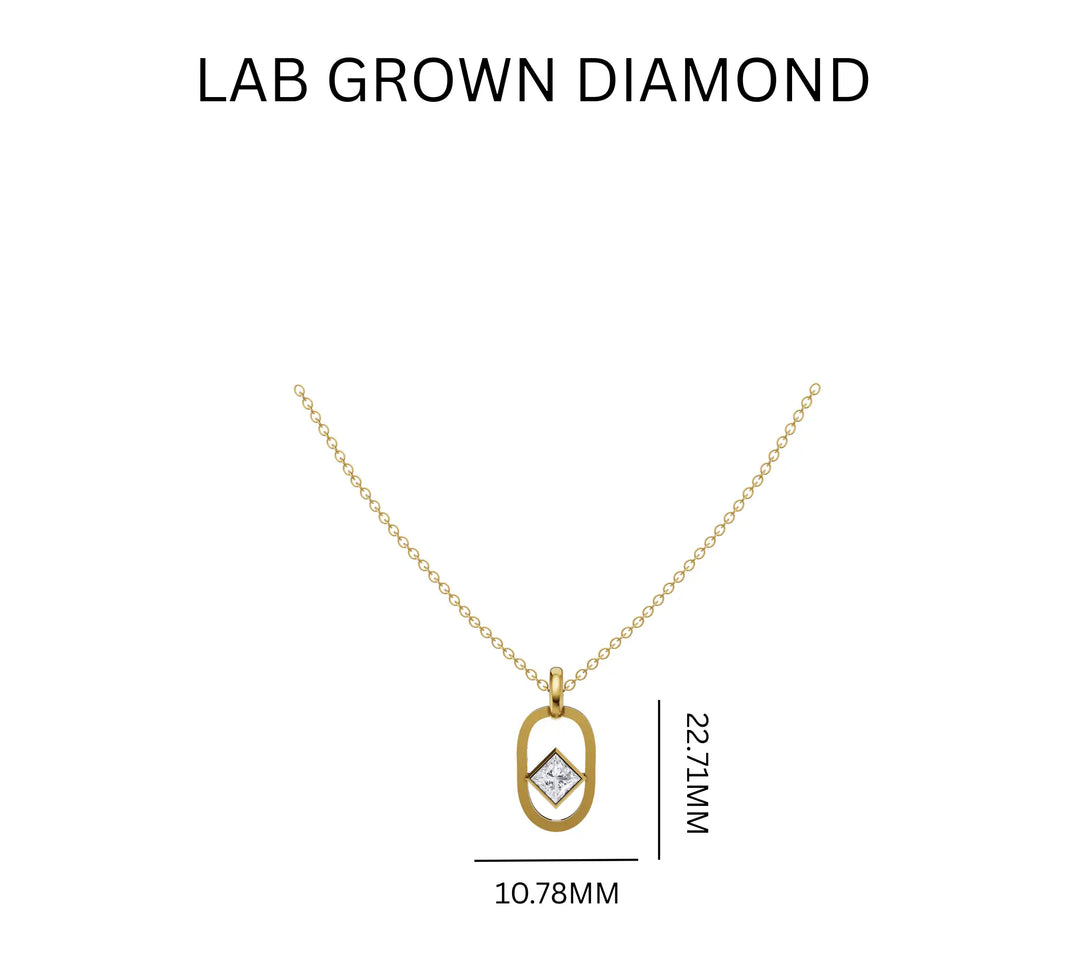 0.70ct Lab Grown Diamond Princess Solitaire Pendant