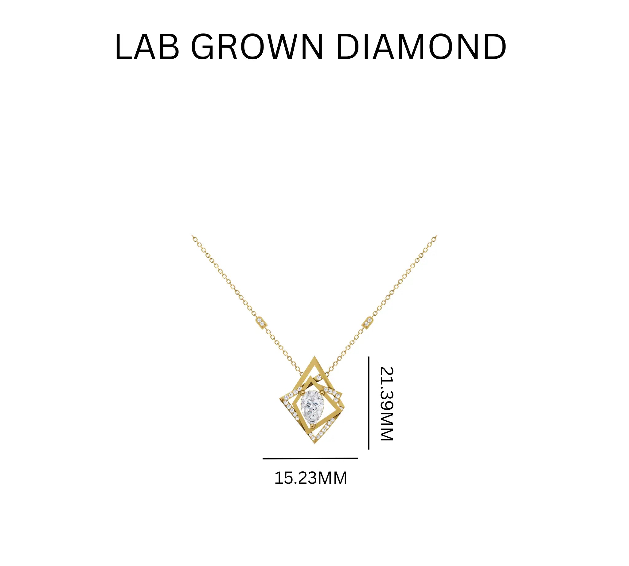 1.07ct Lab Grown Diamond Pear & Pavé Cascade Pendant