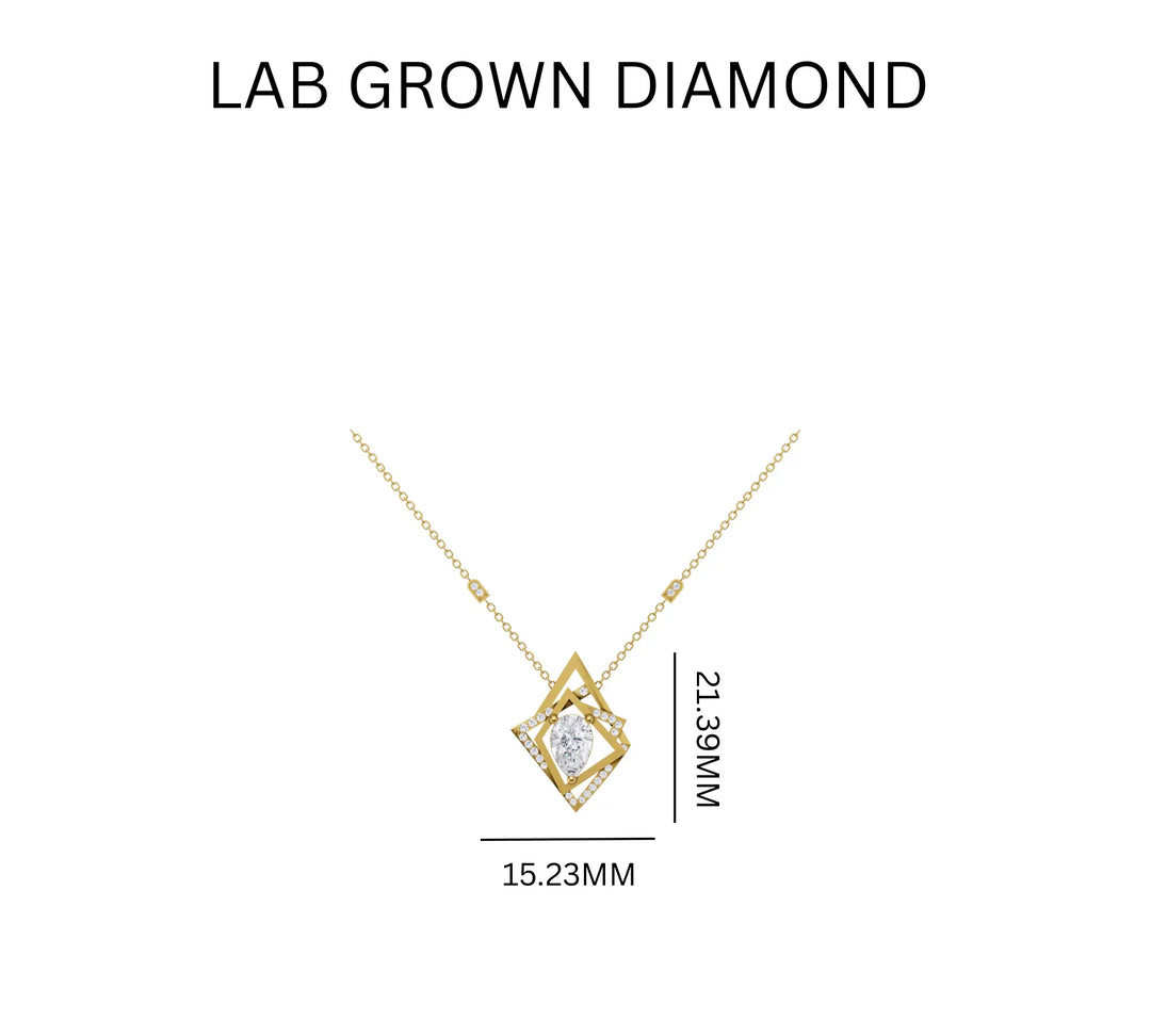 1.07ct Lab Grown Diamond Pear & Pavé Cascade Pendant