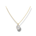 1.59ct Lab Grown Diamond Oval Radiance Halo Pendant