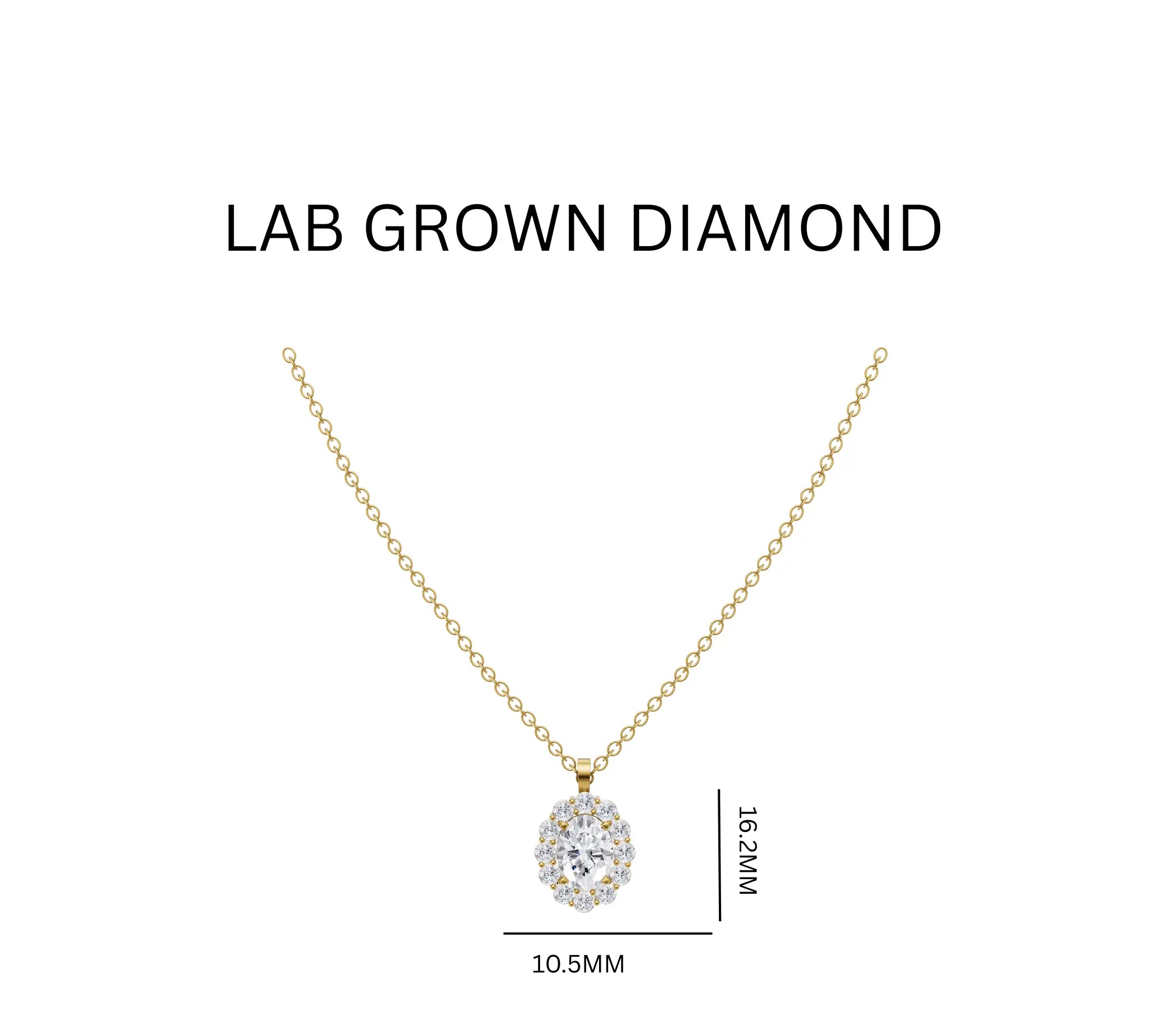 1.59ct Lab Grown Diamond Oval Radiance Halo Pendant