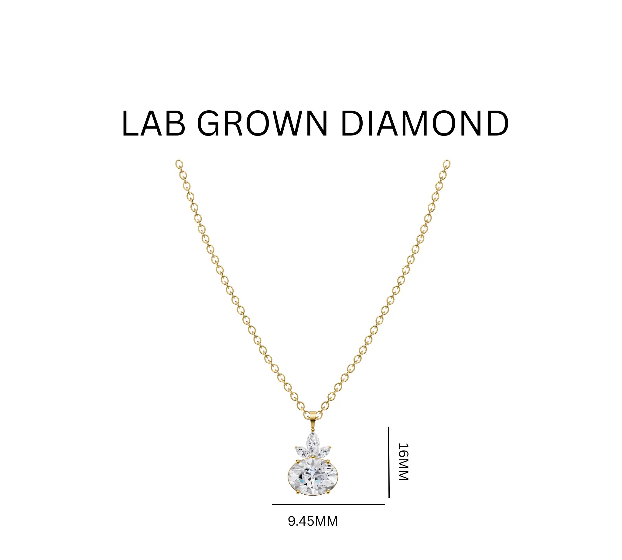 2.30ct Lab Grown Diamond Oval & Marquise Statement Pendant