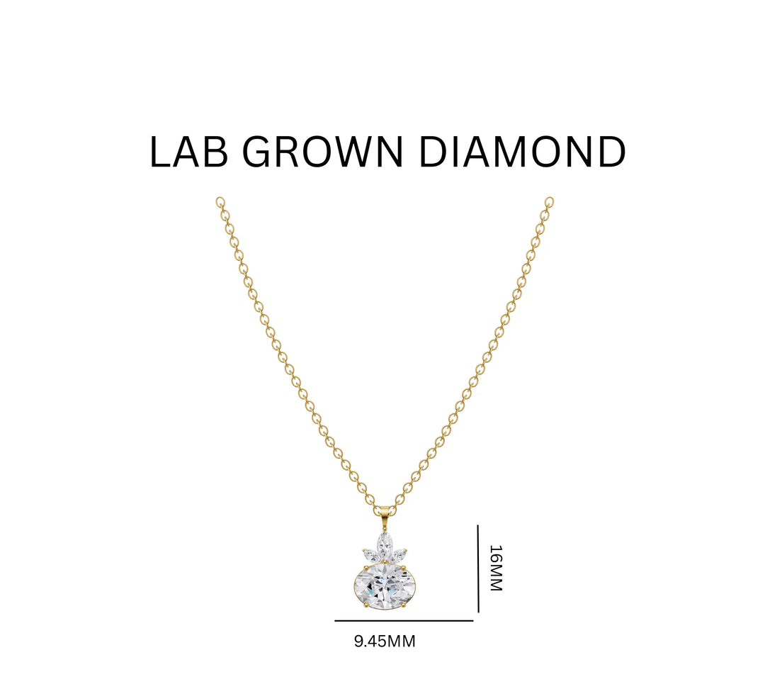 2.30ct Lab Grown Diamond Oval & Marquise Statement Pendant