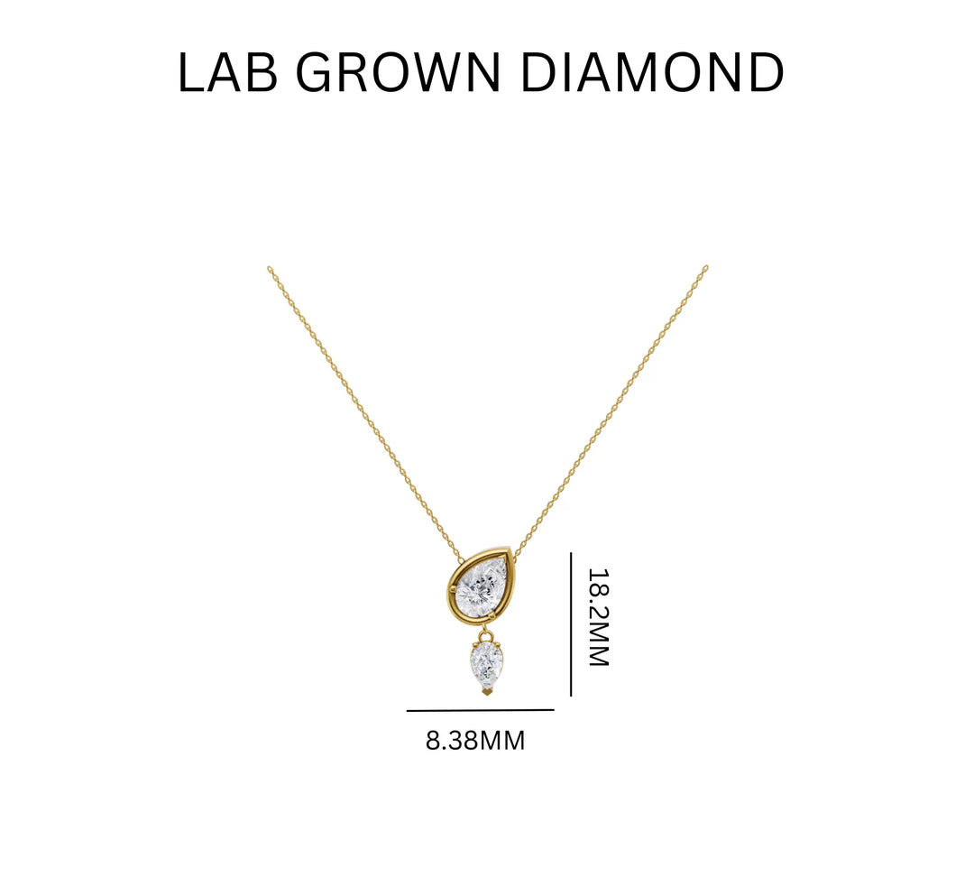 1.24ct Lab Grown Diamond Pear Duet Pendant