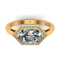 0.545 ct Lab-Grown Diamond Round & Half Moon Ring