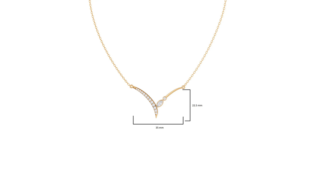 0.48 ct Lab-Grown Diamond Marquise & Round Cut Pendant