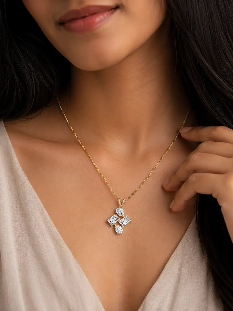 1.51 ct Lab-Grown Diamond Pear & Radiant Cut Pendant