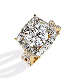 3.4 Ct Round Solitaire Halo Ring