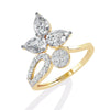 1.2 Ct Pear with Round Cluster Ring