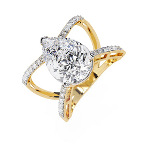 4.7 Ct Pear Solitaire Engagement Ring