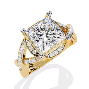 3.5 Ct Princess Solitaire Engagement Ring