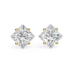 2.4 Ct Princess Solitaire Studs