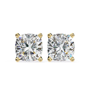 2.4 Ct Cushion Solitaire Studs